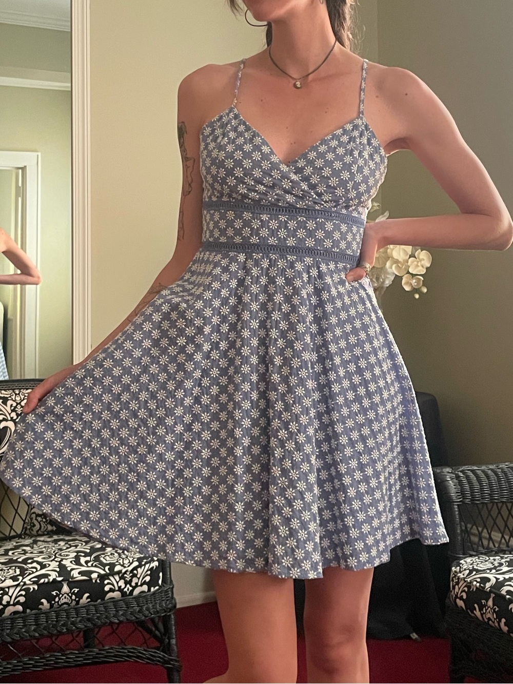 Embroidered boho summer sundress size small